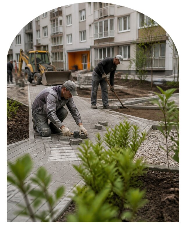 Благоустройство двора многоквартирного дома в Усолье-Сибирском